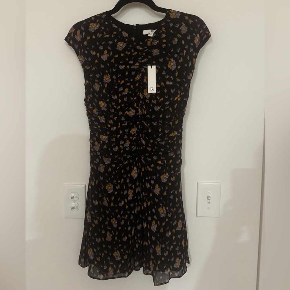 Banana Republic Georgette Ruched-Front Mini Dress